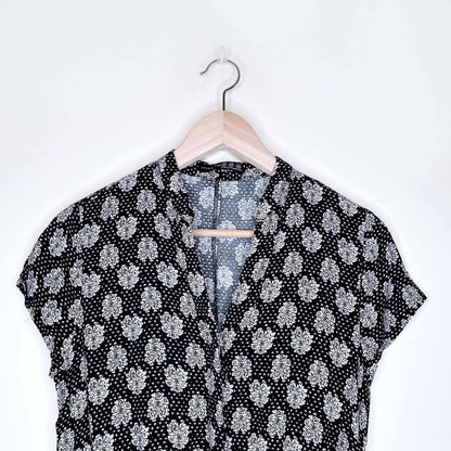 atmosphere damask pattern button down jumpsuit - size 10