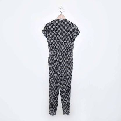 atmosphere damask pattern button down jumpsuit - size 10