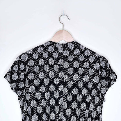 atmosphere damask pattern button down jumpsuit - size 10