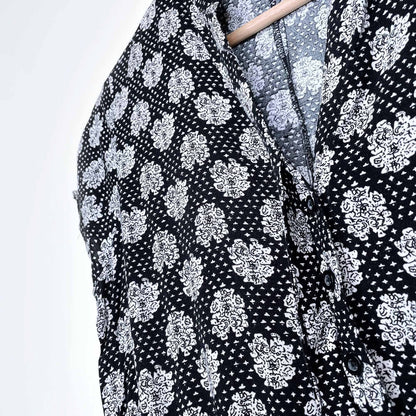 atmosphere damask pattern button down jumpsuit - size 10