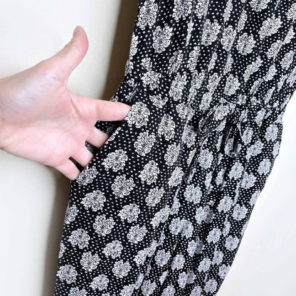 atmosphere damask pattern button down jumpsuit - size 10