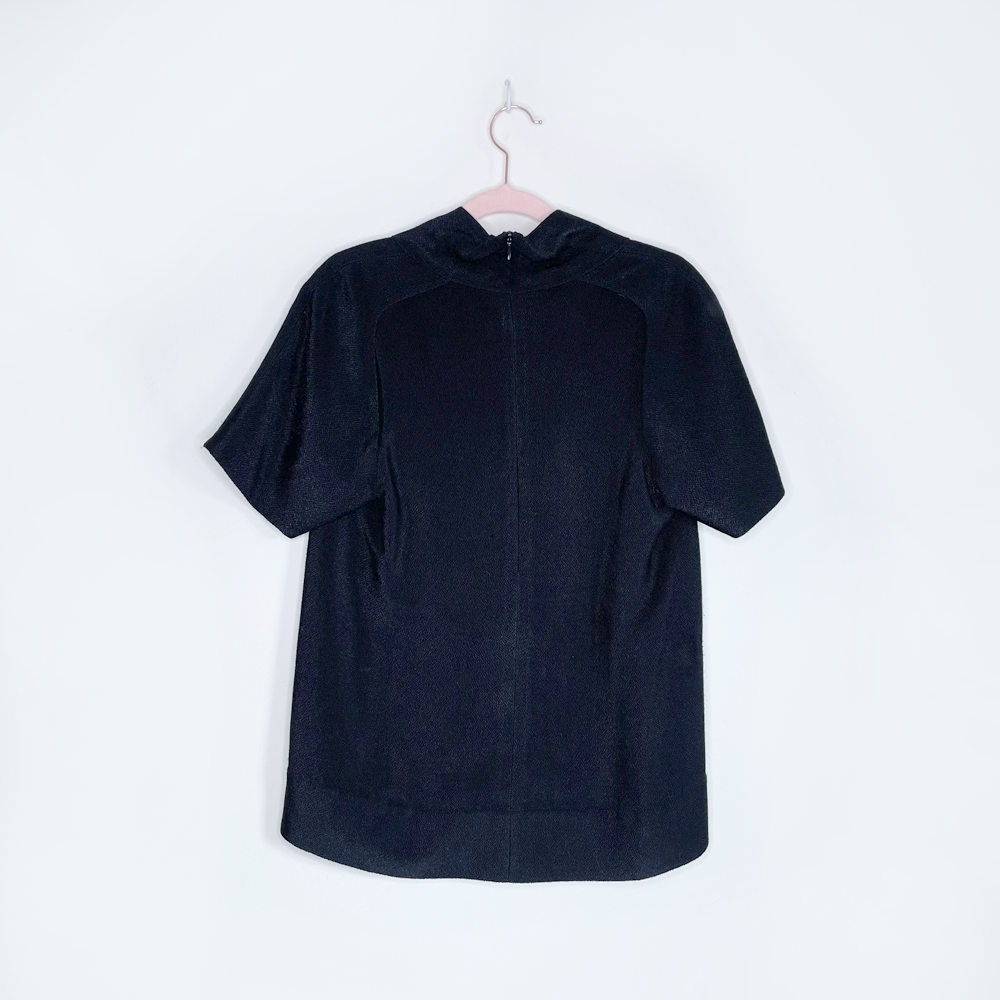 alexander wang black short sleeve v-neck top with cutouts - size 2