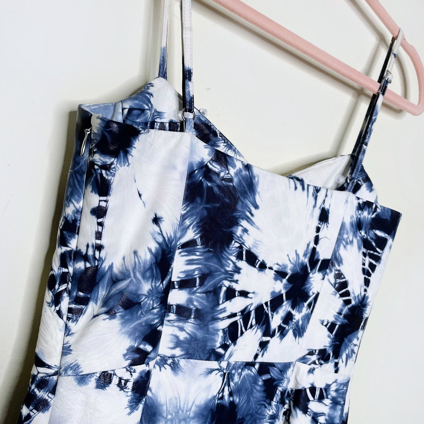alexander wang leather buster tie dye mini dress - size 0