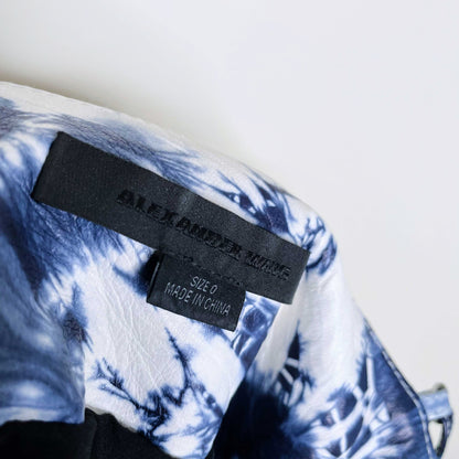 alexander wang leather buster tie dye mini dress - size 0