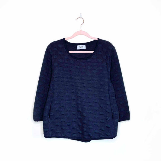 bruuns bazaar raised polka dot sweater with pockets - size xl
