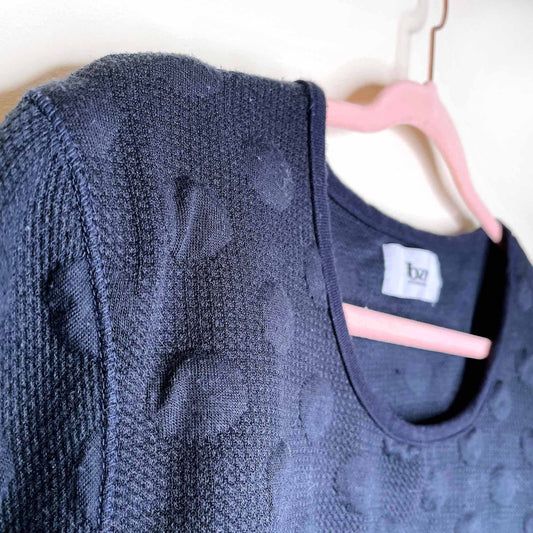 bruuns bazaar raised polka dot sweater with pockets - size xl