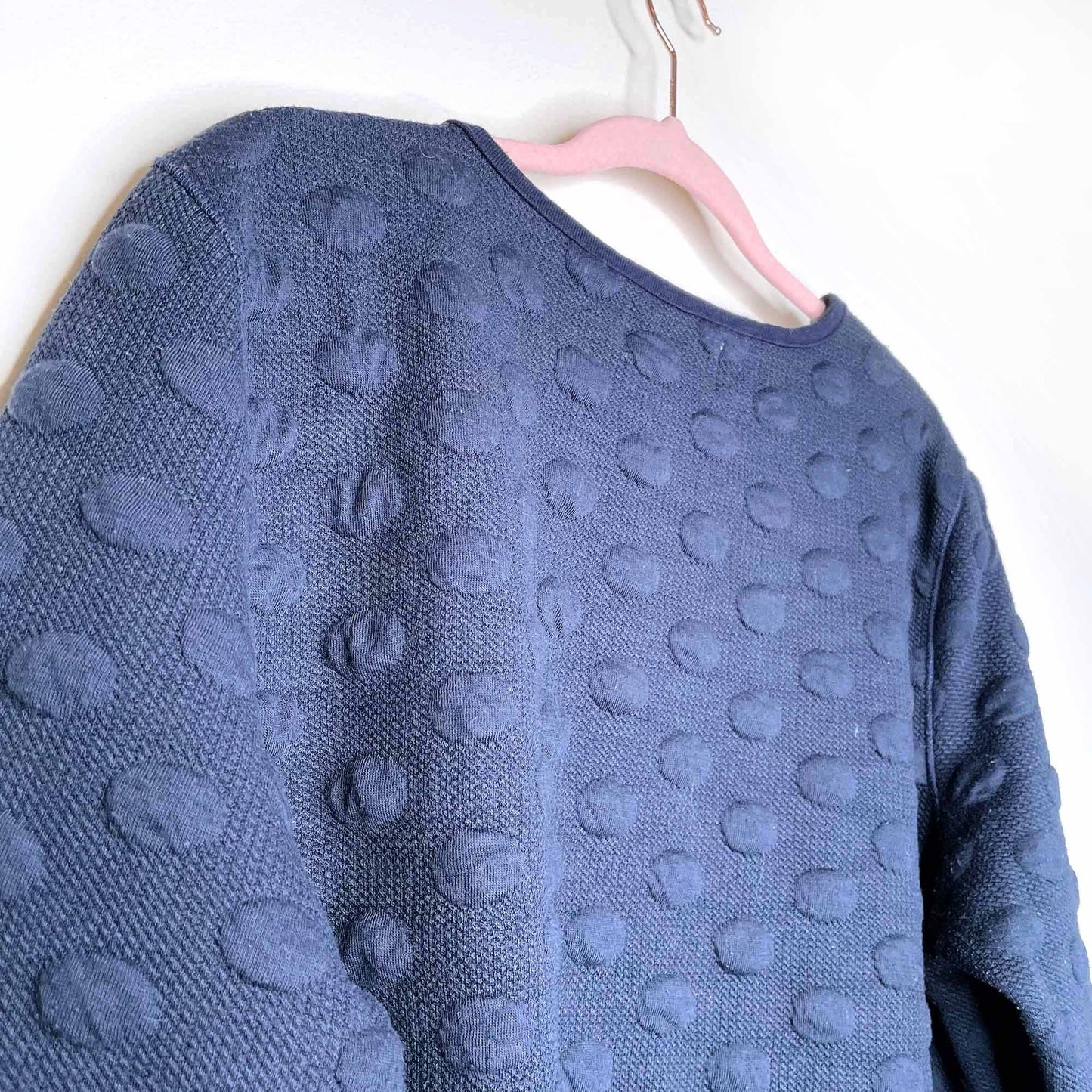 bruuns bazaar raised polka dot sweater with pockets - size xl