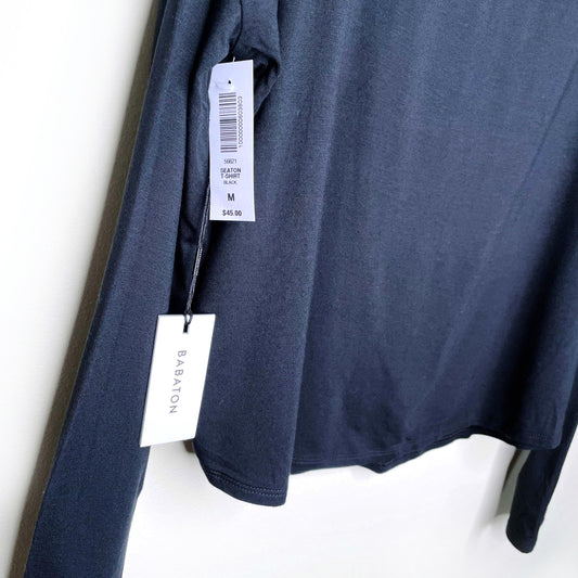 nwt babaton seaton black long sleeve turtleneck - size medium