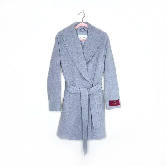 babaton wool sian tie waist wrap coat in heather comet - size xxs