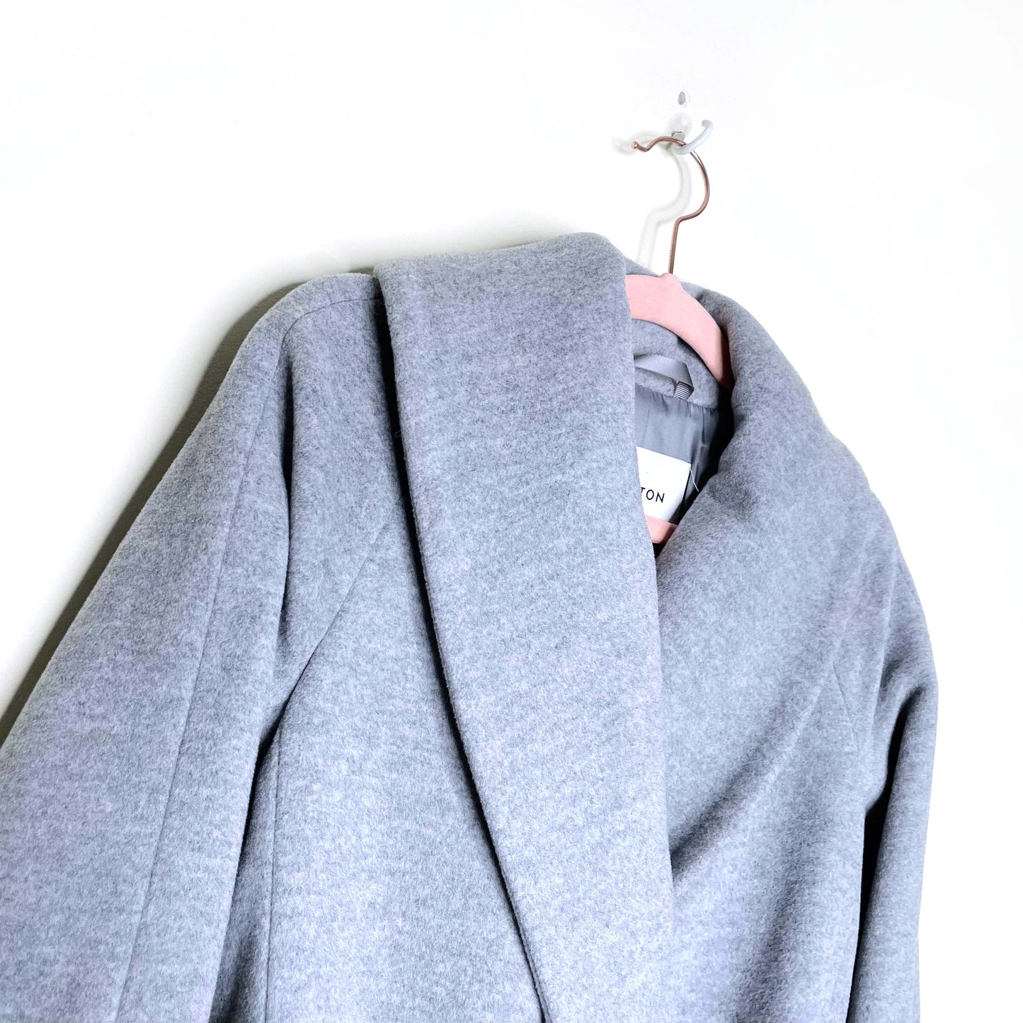 babaton wool sian tie waist wrap coat in heather comet - size xxs