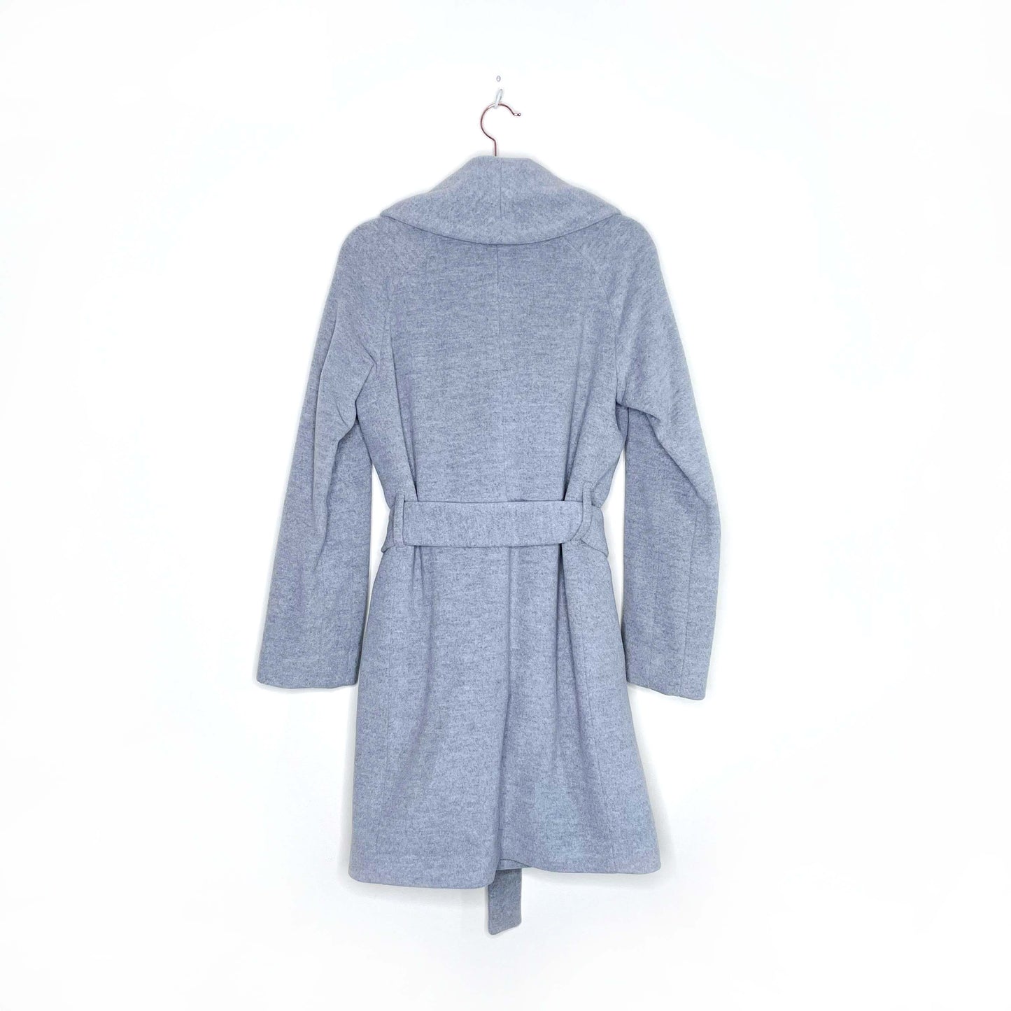 babaton wool sian tie waist wrap coat in heather comet - size xxs