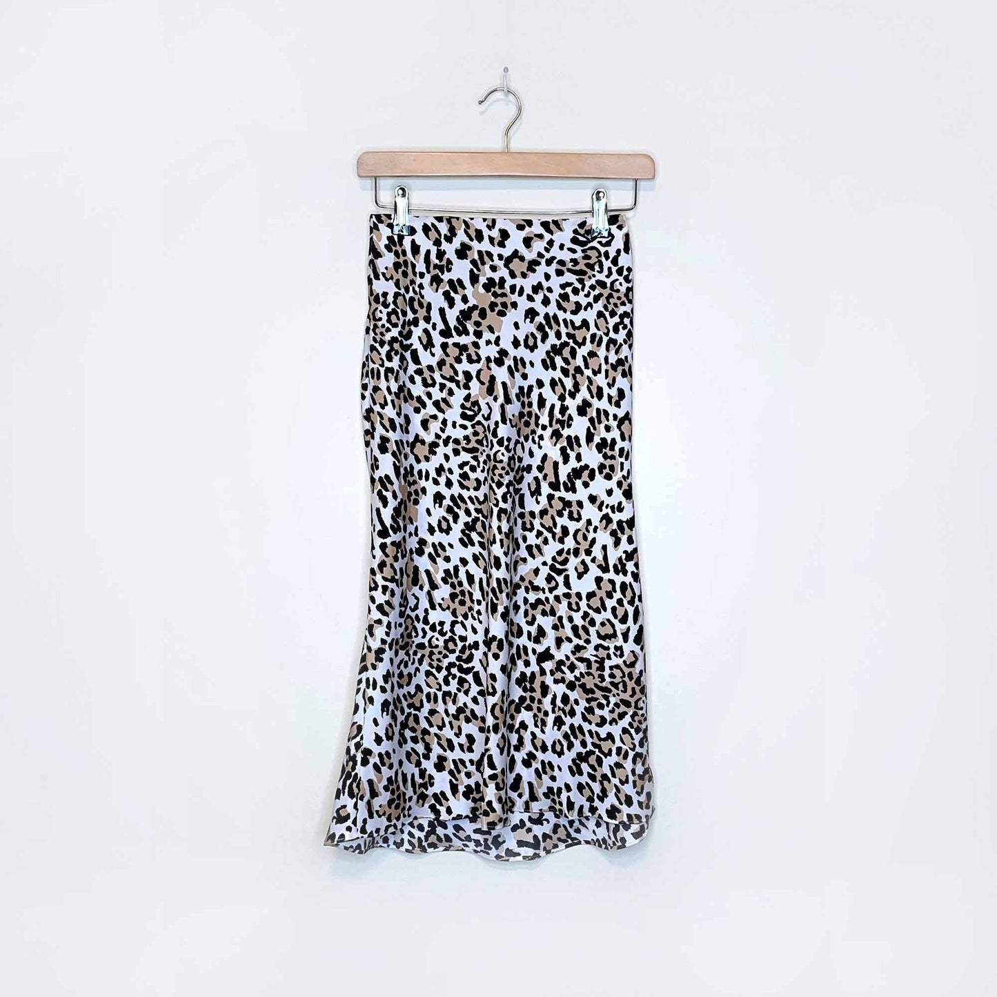 babaton leopard print slip midi skirt - size 0