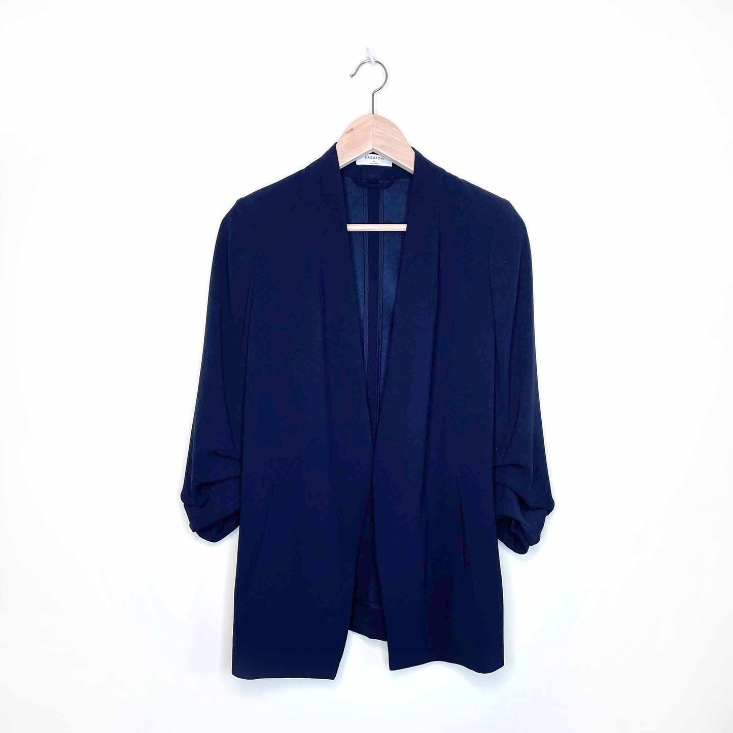babaton open power blazer with ruched sleeves - size 0