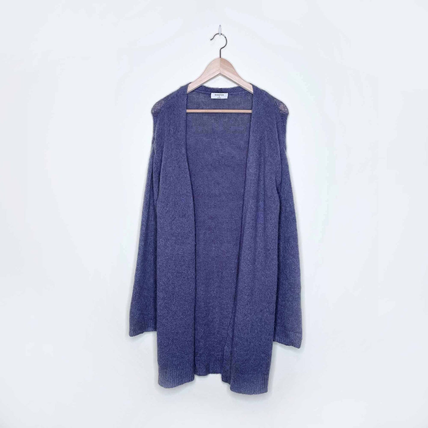 babaton mohair-alpaca long open duster cardigan sweater - size medium
