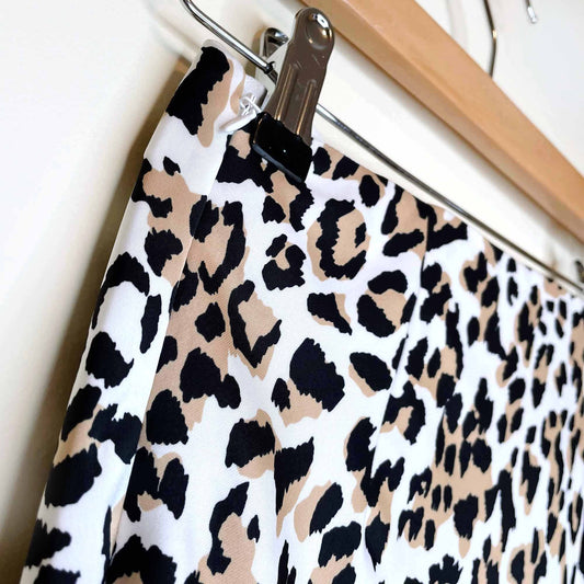 babaton leopard print slip midi skirt - size 0