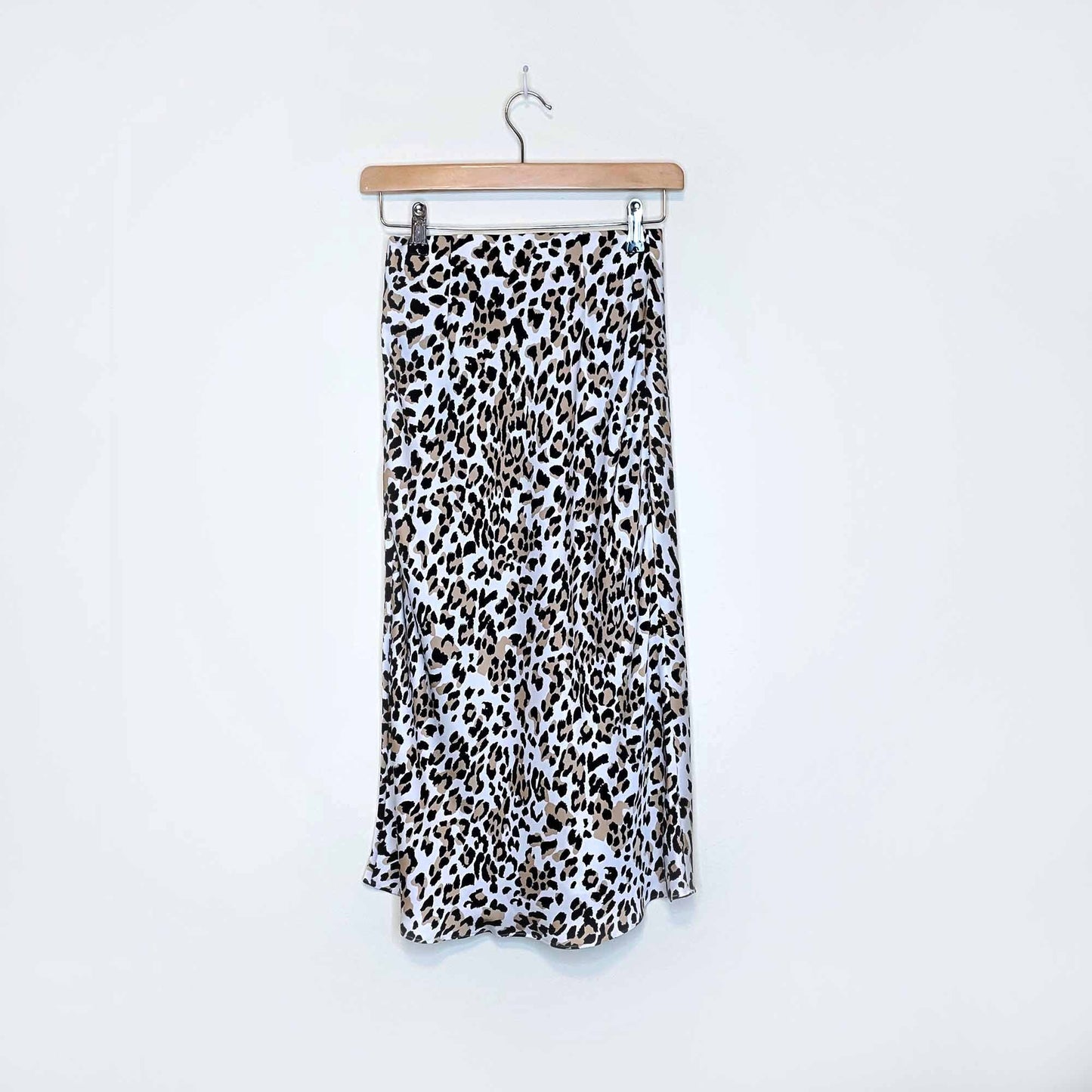 babaton leopard print slip midi skirt - size 0