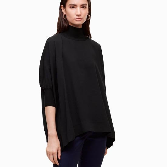 babaton hamish oversized turtleneck blouse - size xs