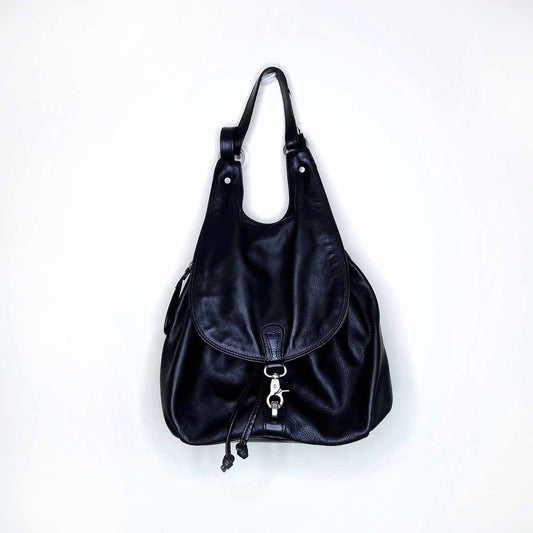 gianni conti black soft leather backpack