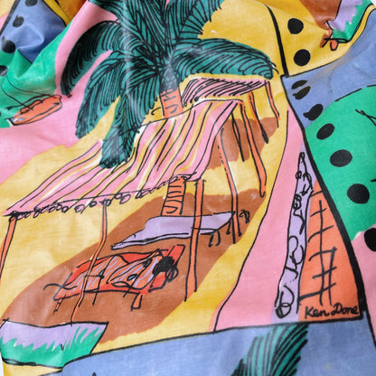 vintage ken done tropical sling bucket bag backpack