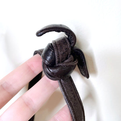 bottega veneta brown leather crossbody purse