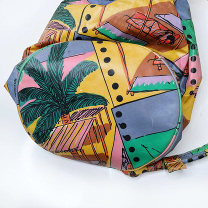 vintage ken done tropical sling bucket bag backpack