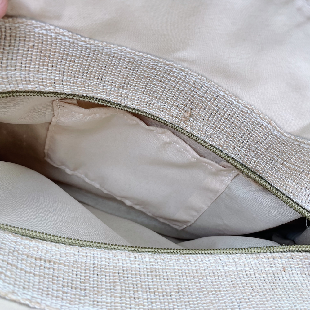 round summer rattan straw bag with leather handles