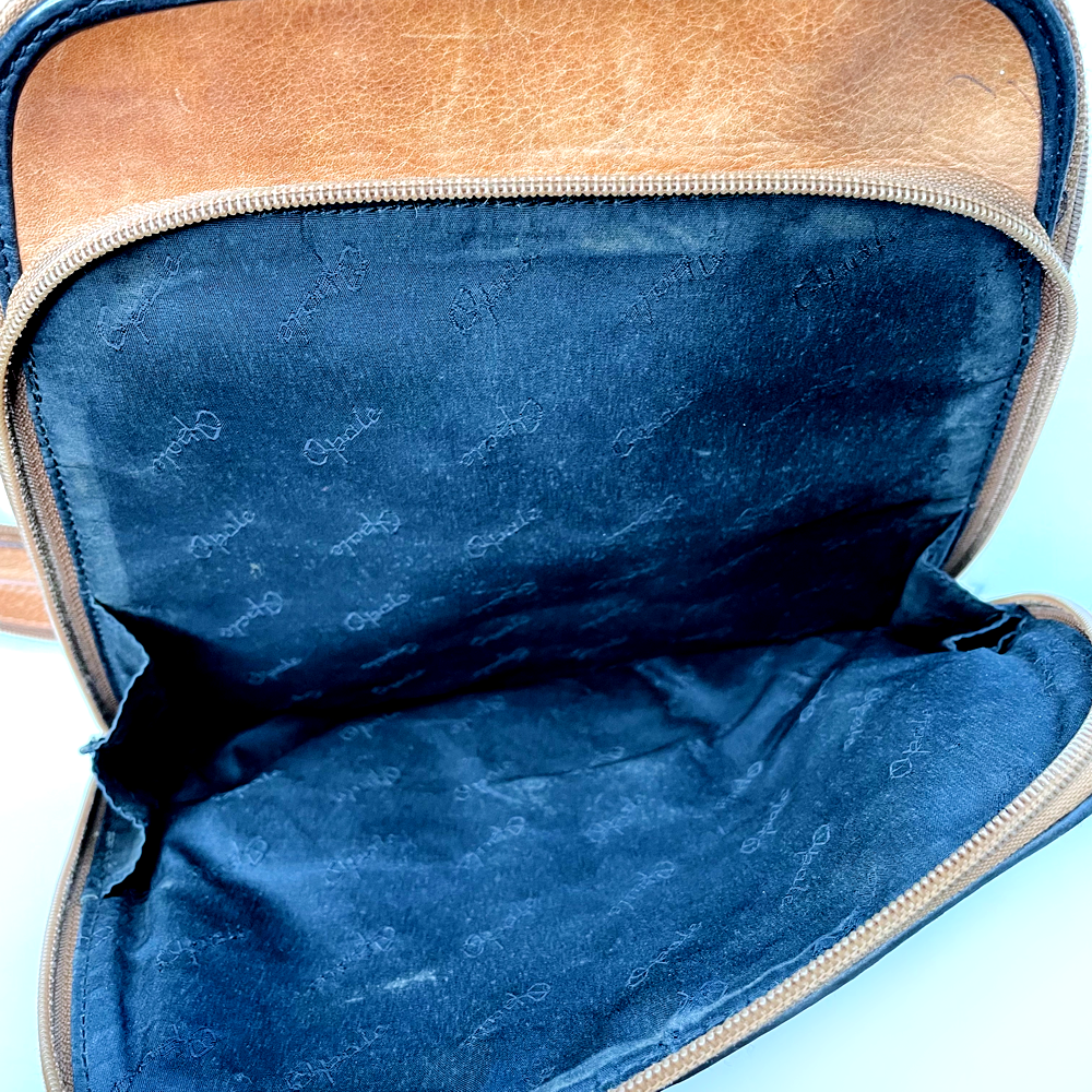 vintage opale tan leather backpack