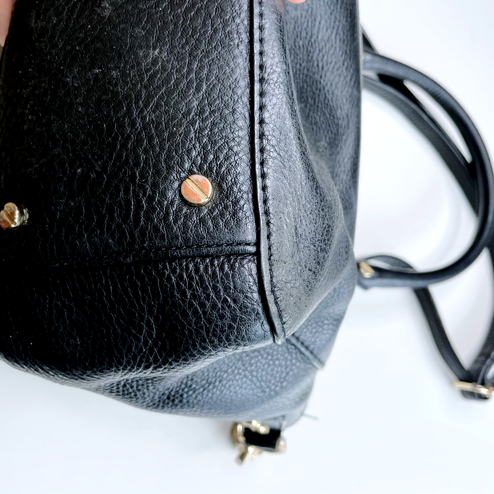 tory burch black leather amanda middy satchel cross body