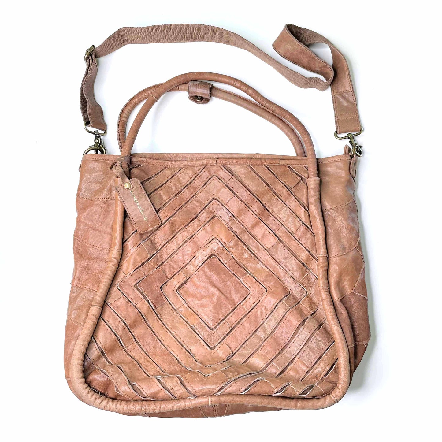 montserrat de lucca benecio diamond leather tote bag