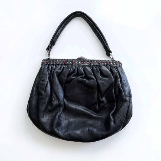 vintage 50's zumpolle embellished leather evening handbag