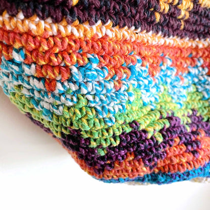 Bohemian crochet flower multi-colour cross body bag