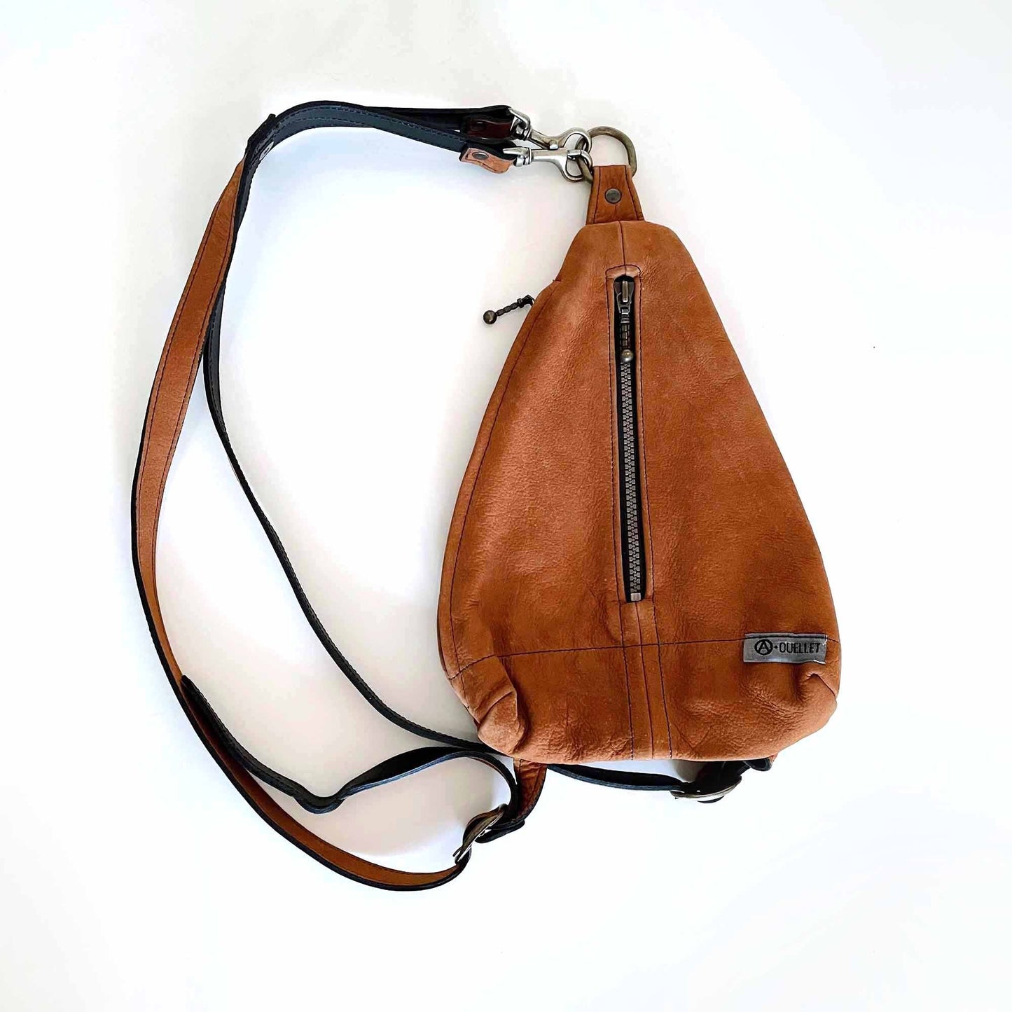 André Ouellet brown nubuck mini backpack