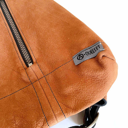 André Ouellet brown nubuck mini backpack