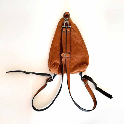 André Ouellet brown nubuck mini backpack