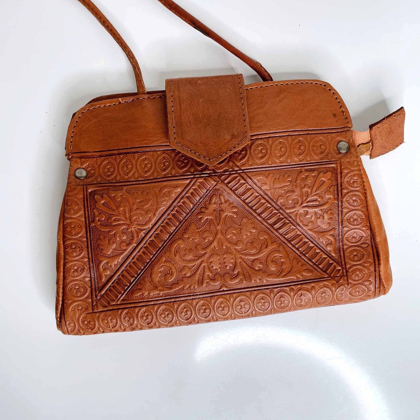 vintage tooled moroccan leather purse