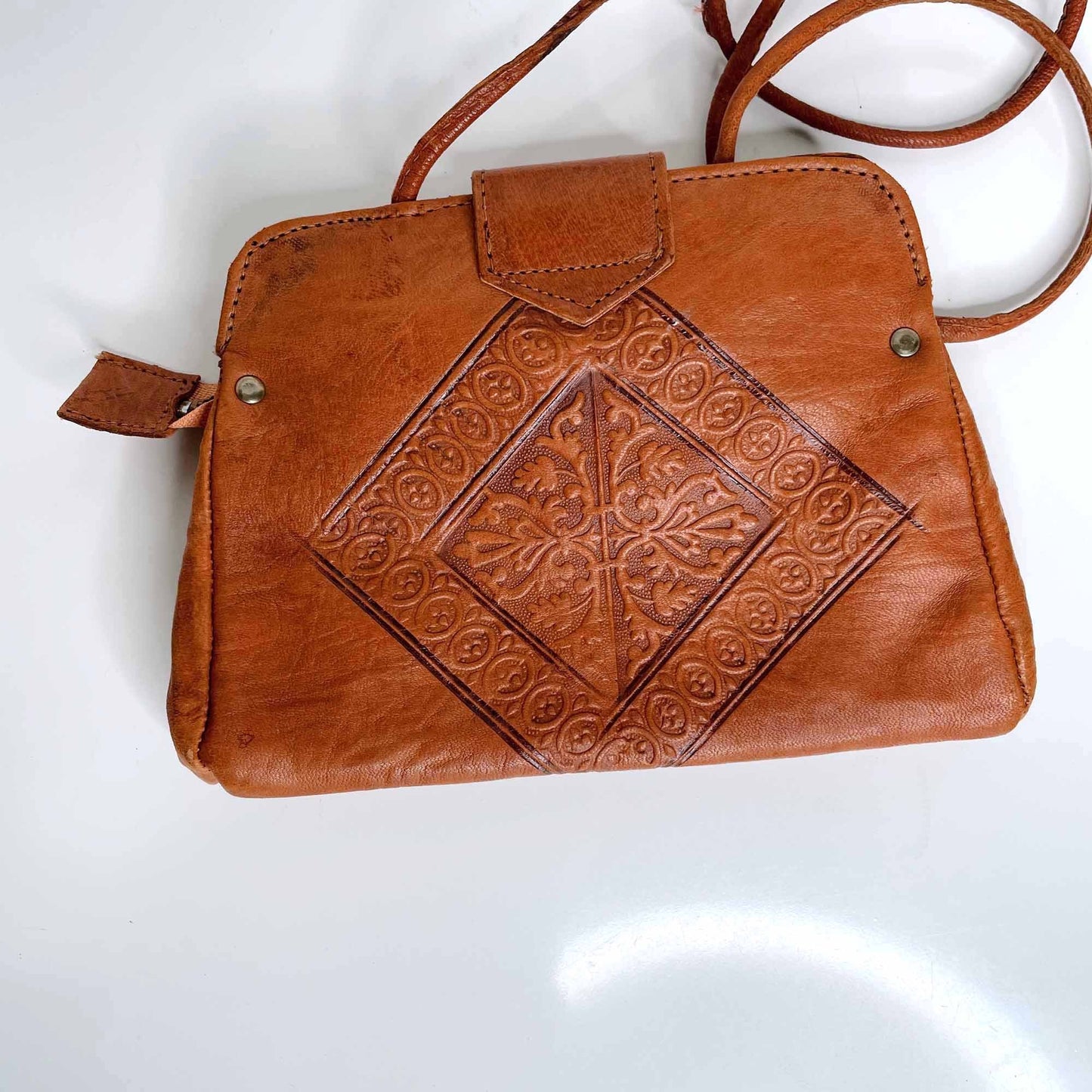 vintage tooled moroccan leather purse