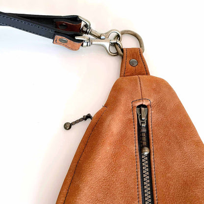 André Ouellet brown nubuck mini backpack