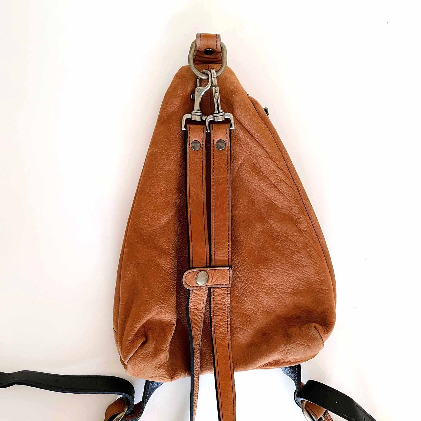 André Ouellet brown nubuck mini backpack