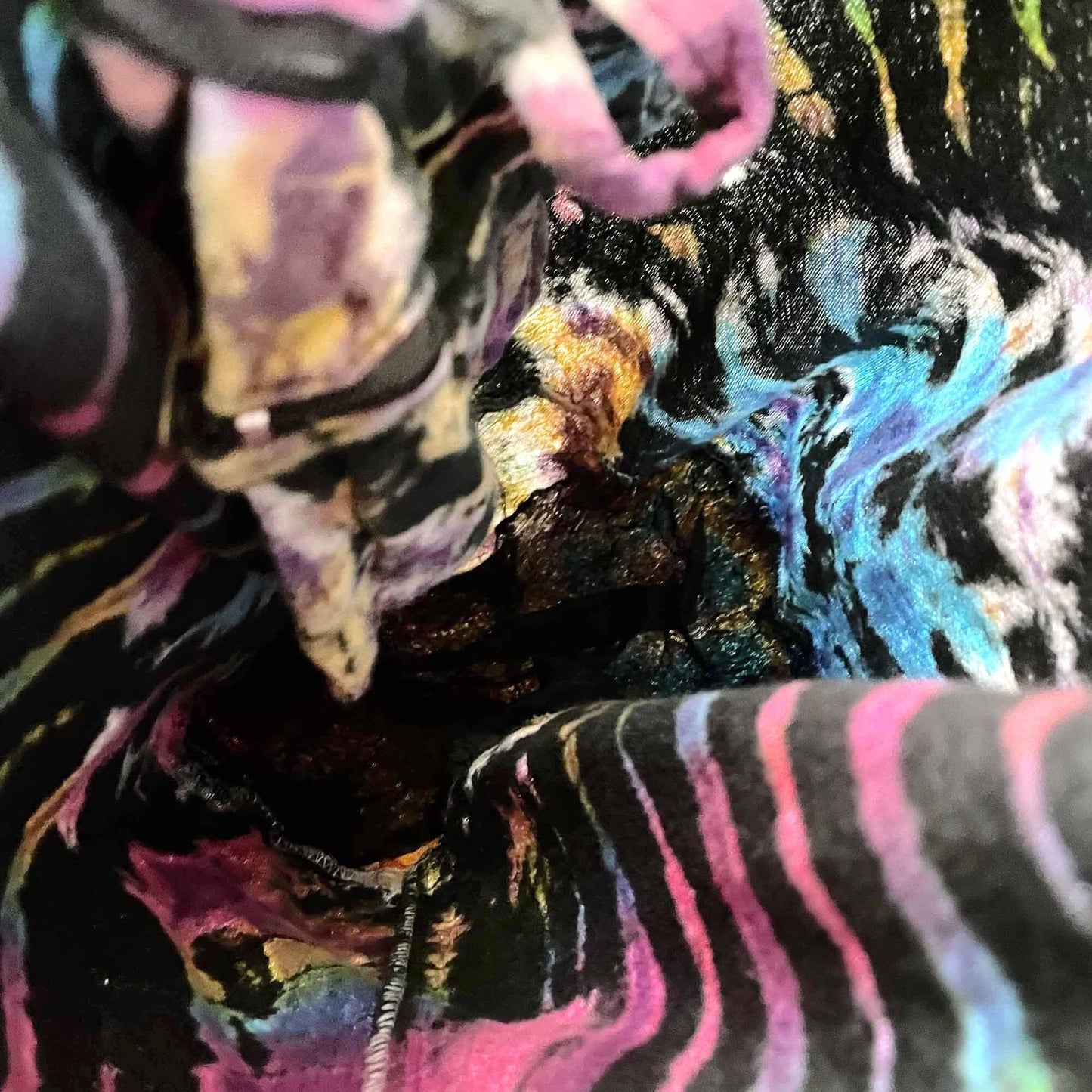 tie dye boho cross body bag with zip/button closure