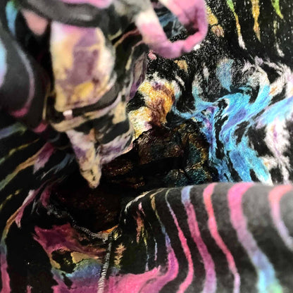 tie dye boho cross body bag with zip/button closure