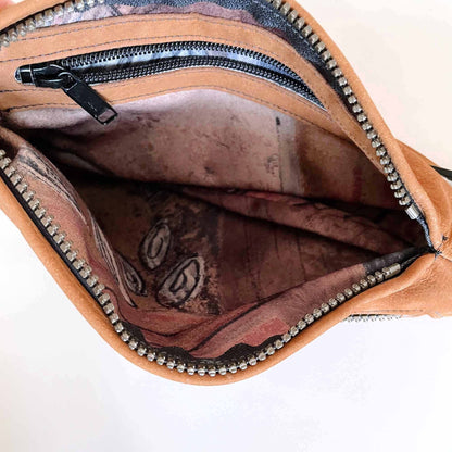 André Ouellet brown nubuck mini backpack