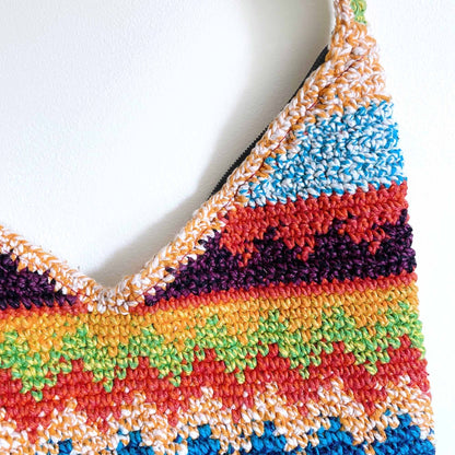 Bohemian crochet flower multi-colour cross body bag