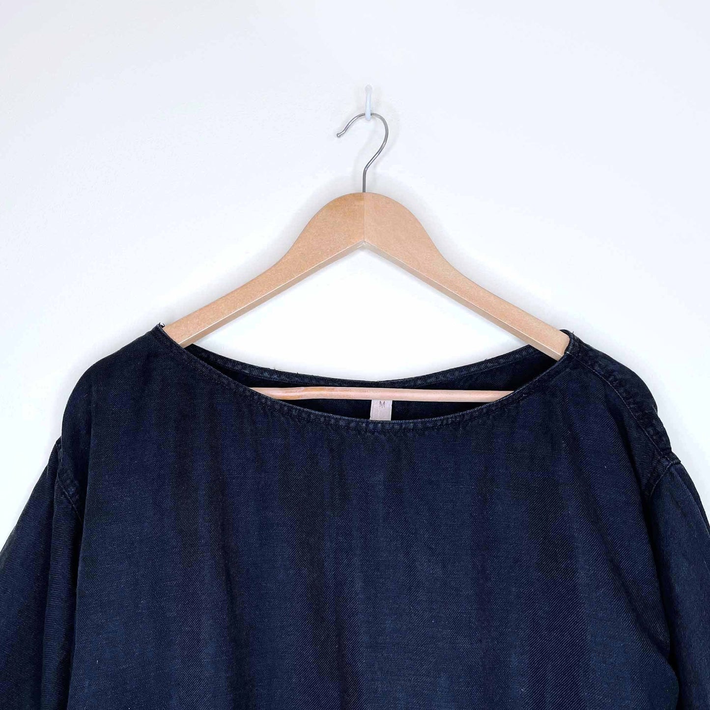 bailey 44 black short sleeve linen summer shift dress - size medium