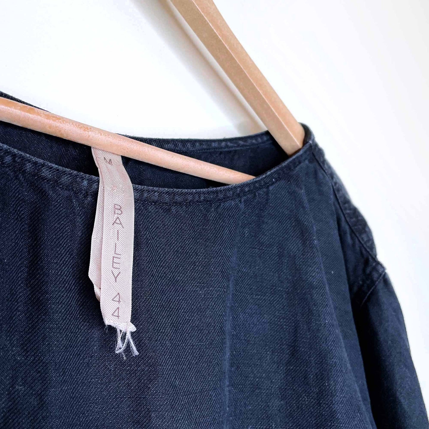 bailey 44 black short sleeve linen summer shift dress - size medium