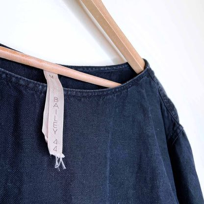 bailey 44 black short sleeve linen summer shift dress - size medium