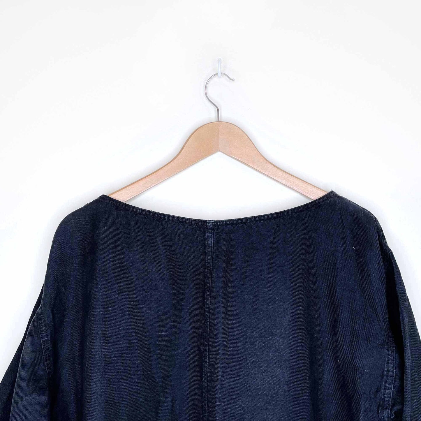 bailey 44 black short sleeve linen summer shift dress - size medium