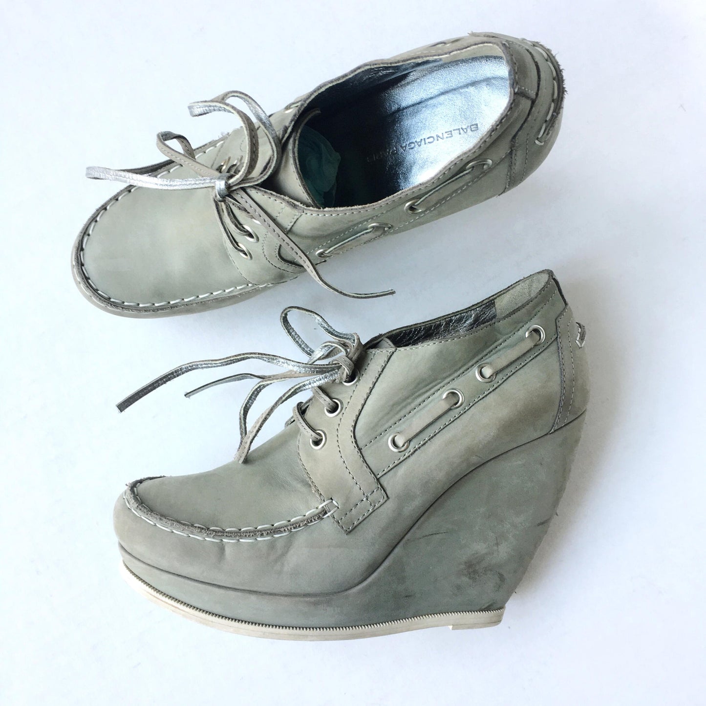 Balenciaga Paris leather loafer wedge - size 37