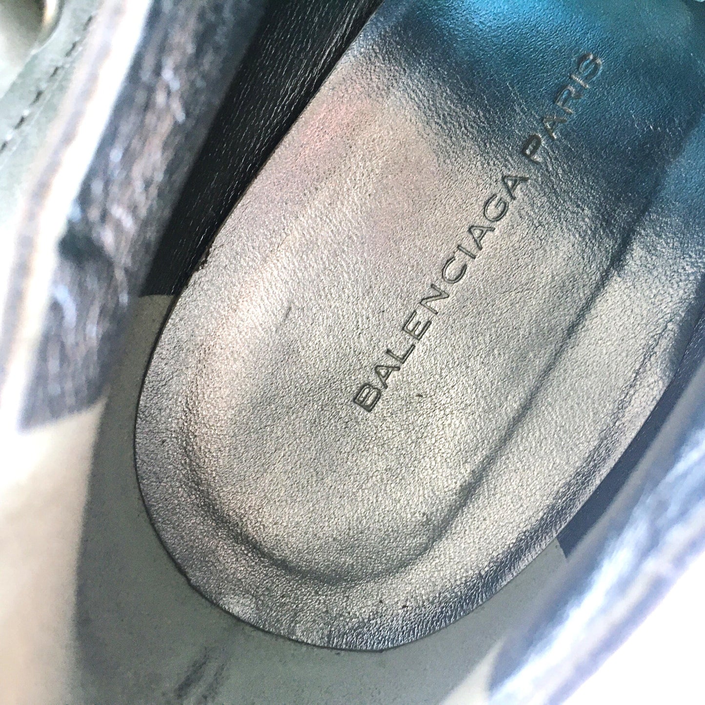 Balenciaga Paris leather loafer wedge - size 37