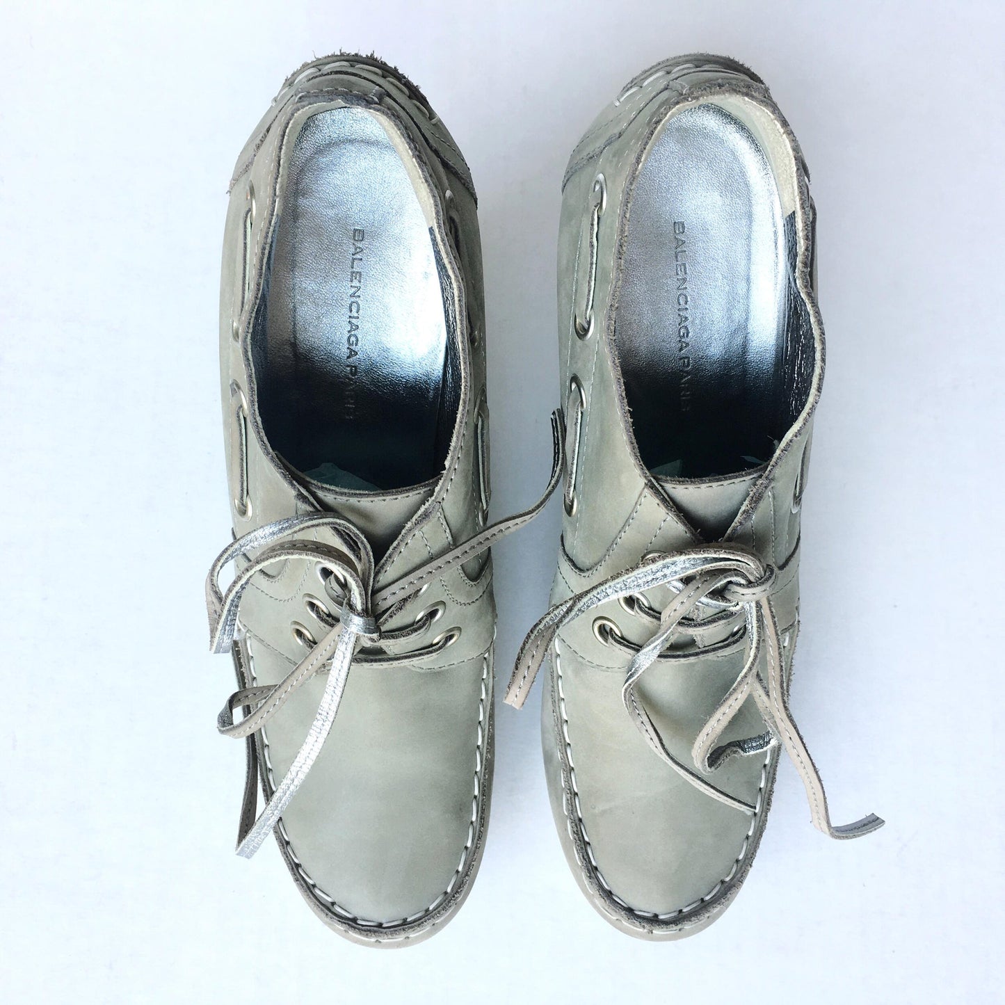 Balenciaga Paris leather loafer wedge - size 37