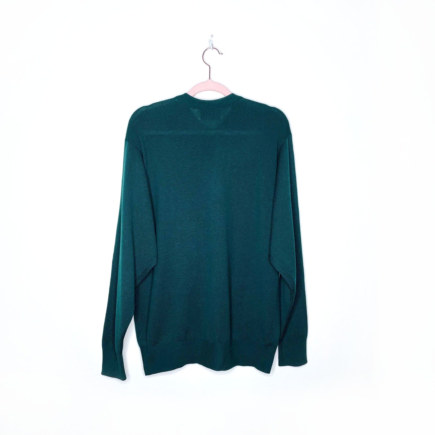 ballantyne green wool gold monogram button cardigan sweater - size 42